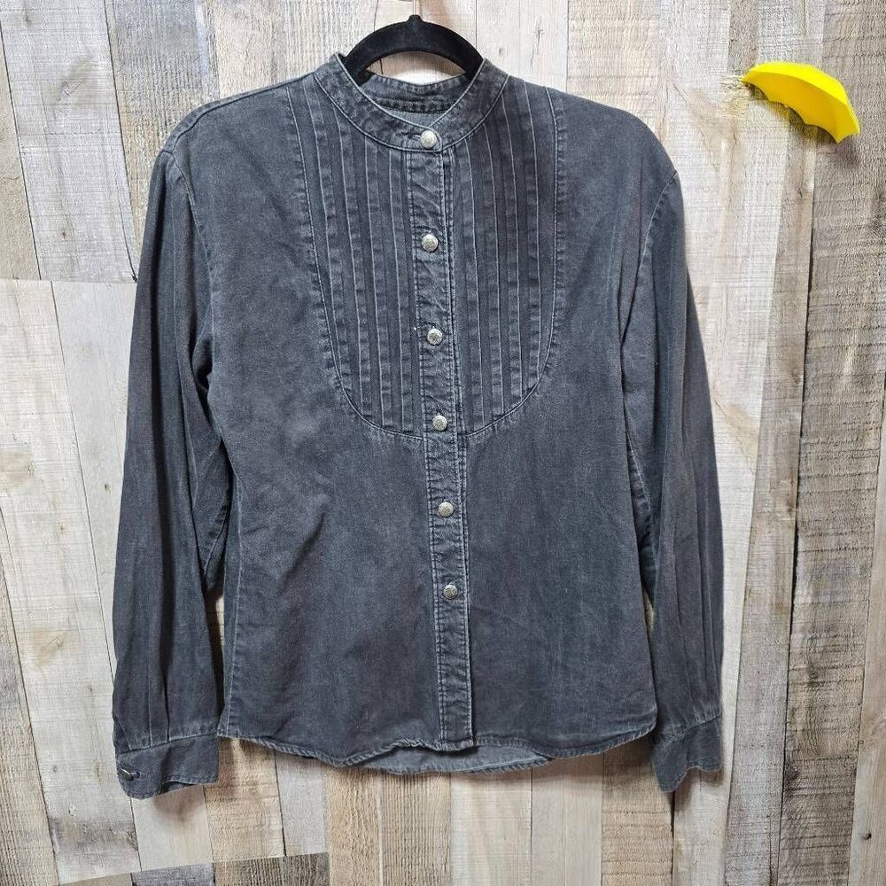 Roper Vintage 80s Charcoal Western Shirt Barrel Racer Rodeo Cowgirl Retro